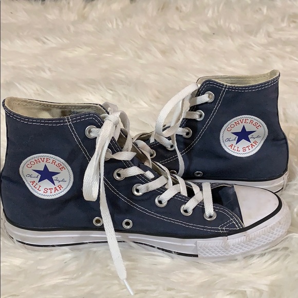 navy hi top converse